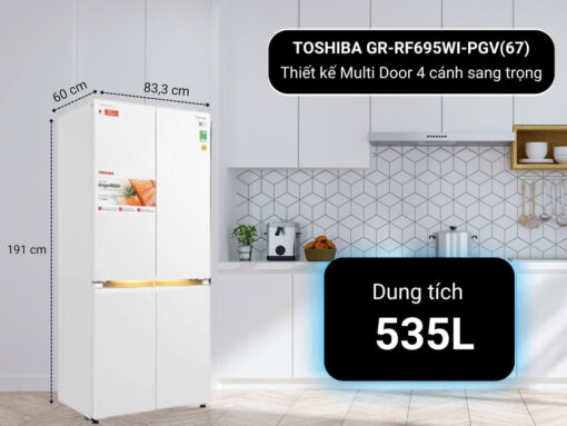 Tủ lạnh Toshiba GR-RF695WI-PGV(67) thiết kế Multi Door 4 cánh sang trọng