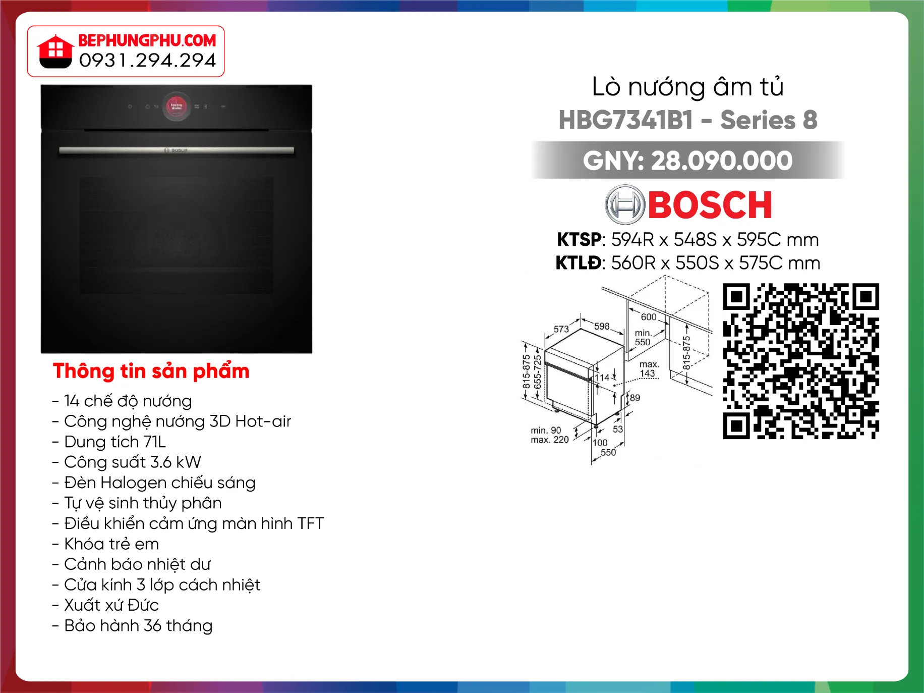 Lò nướng Bosch HBG7341B1