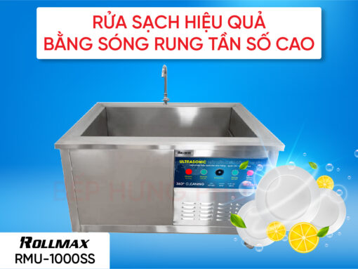 Máy rửa chén công nghiệp Rollmax RMU-1000SS