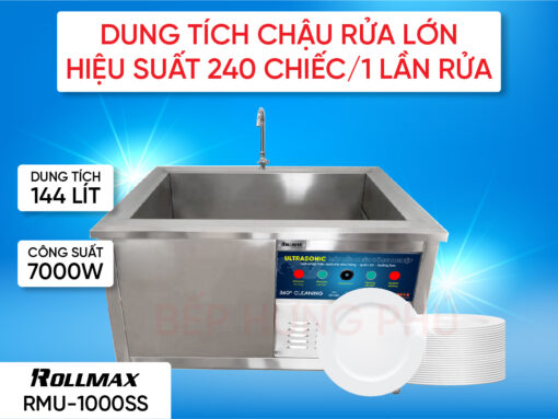 Máy rửa chén công nghiệp Rollmax RMU-1000SS