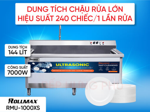 Máy rửa chén công nghiệp Rollmax RMU-1000XS