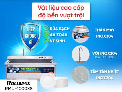 Máy rửa chén công nghiệp Rollmax RMU-1000XS