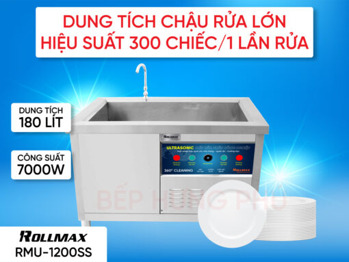 Máy rửa chén công nghiệp Rollmax RMU-1200SS