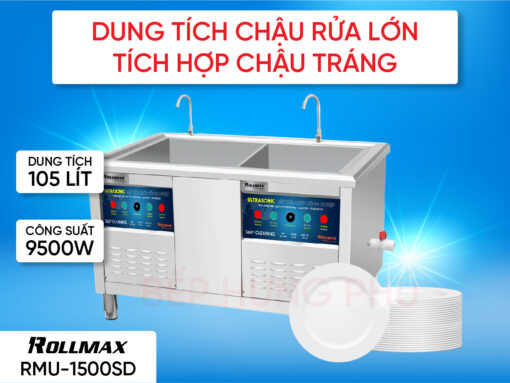 Máy rửa chén công nghiệp Rollmax RMU-1500SD