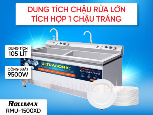 Máy rửa chén công nghiệp Rollmax RMU-1500XD
