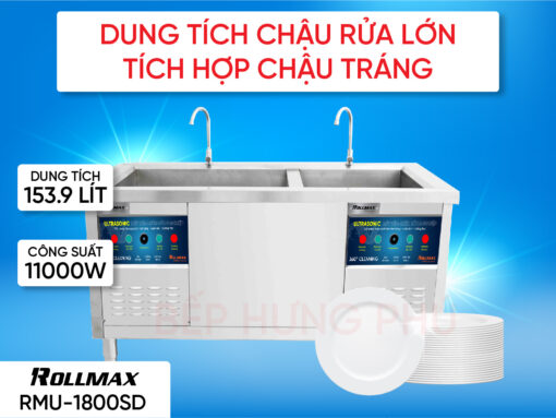Máy rửa chén công nghiệp Rollmax RMU-1800SD