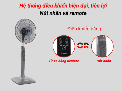 quạt đứng mitsubishi lv16-ra (xám nhạt) (5)
