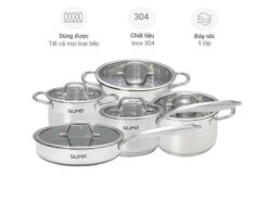 Bộ nồi inox Gume GMPPS-2201 5 món