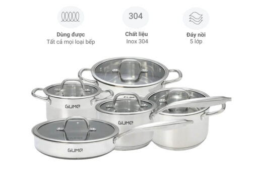 bộ nồi inox gume gmpps-2201 5 món