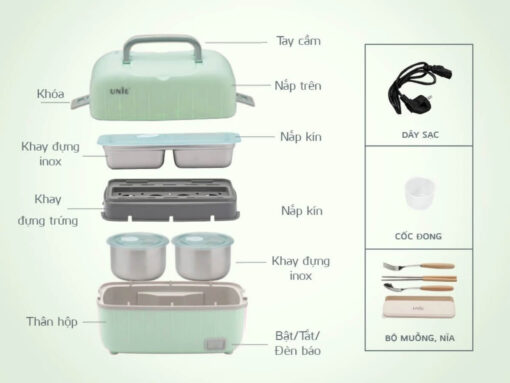 hộp cơm cắm điện unie uv-p1 (xanh) (2)