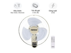 Quạt treo tường Nanoco NWF1612RC-BE