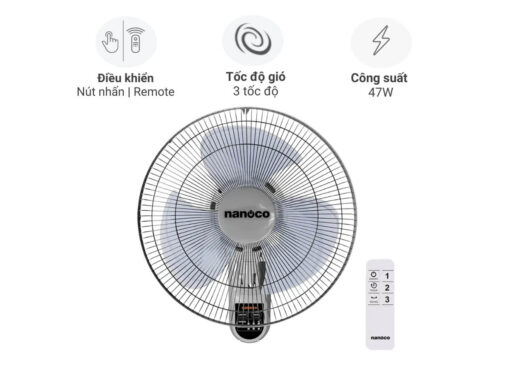 quạt treo tường nanoco nwf1612rc-g