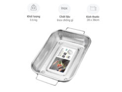 Rổ inox gác chậu 28*38 cm KIB-6551