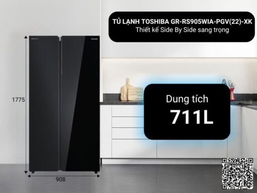 tủ lạnh toshiba gr-rs905wia-pgv(22)-xk inverter 711l (2)