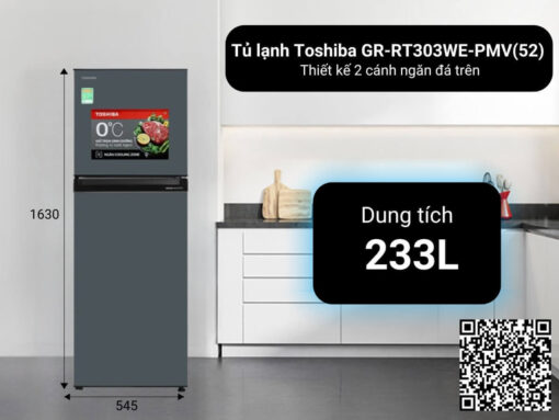 tủ lạnh toshiba gr-rt303we-pmv(52) inverter 233l