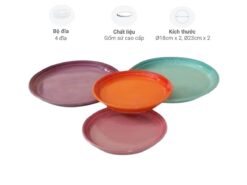 Bộ 4 đĩa sứ dáng phẳng Kaiyo KCC-5066