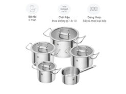 Bộ nồi inox Zwilling Pro 5 món (Vung Kính)