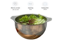 Bộ tô trộn và rổ inox 24cm KIB-3079