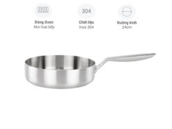 Chảo inox 3 lớp liền thân Malloca SA-167 24cm