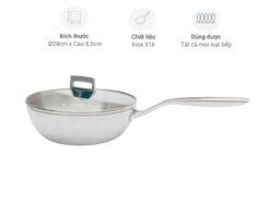 Chảo inox 5 lớp liền thân Kaiyo KIW-3826 26cm