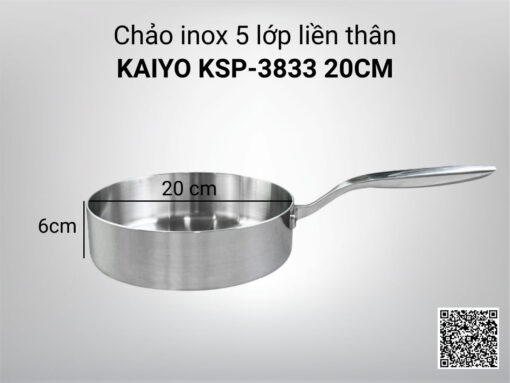 chảo inox 5 lớp liền thân kaiyo ksp-3833 20cm (2)