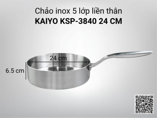 chảo inox 5 lớp liền thân kaiyo ksp-3840 24cm (2)