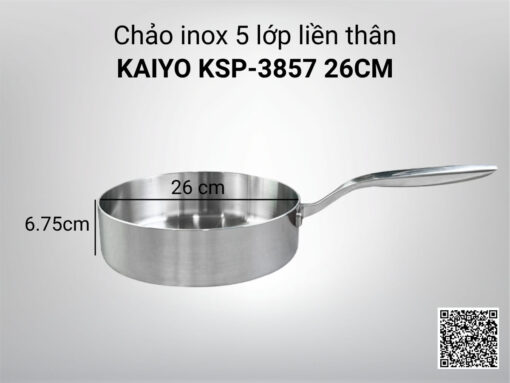 chảo inox 5 lớp liền thân kaiyo ksp-3857 26cm (2)