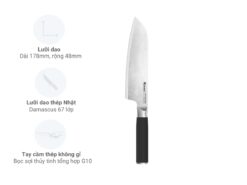 Dao Konox thép Nhật Damascus Eiko Santoku