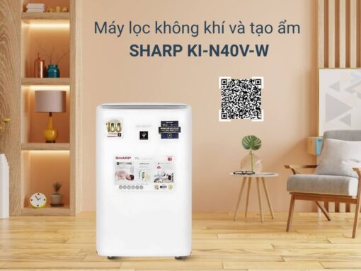 máy lọc không khí và tạo ẩm sharp ki-n40v-w (2)