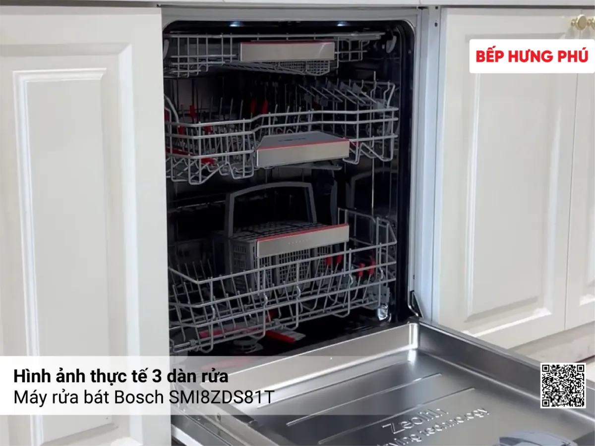 Hình ảnh thực tế dàn rửa máy rửa bát Bosch SMI8ZDS81T