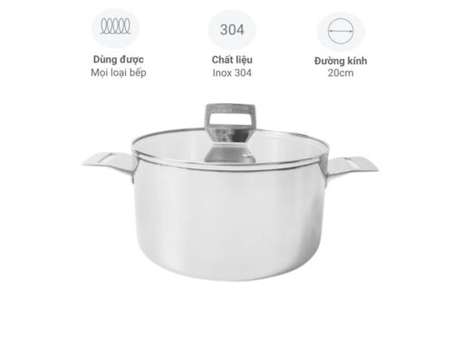 nồi inox 3 lớp liền thân kaiyo kci20 20cm