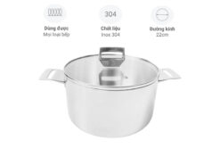 Nồi inox 3 lớp liền thân Kaiyo KCI22 22cm