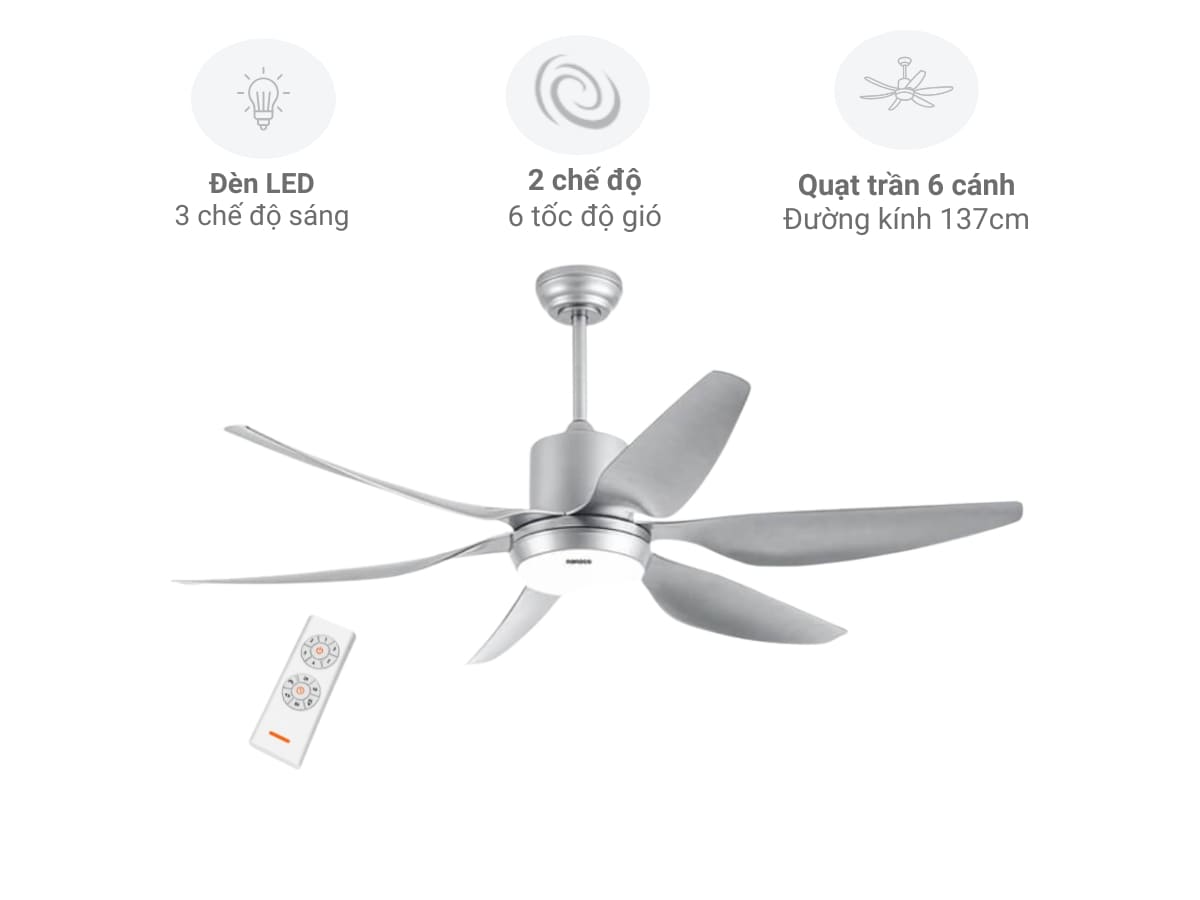 quạt trần nanoco ncf5462-sl