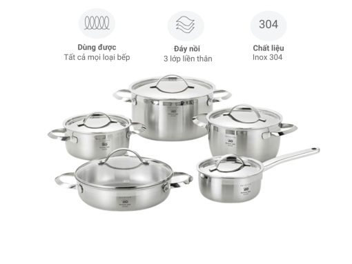 bộ nồi inox elo premium zurich 5 món