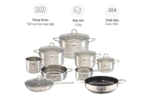 bộ nồi inox elo smaragd 9 món