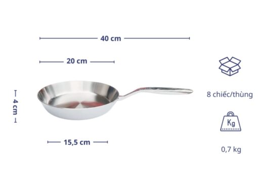 chảo inox 3 lớp liền thân kaiyo kip-3864 20cm (2)