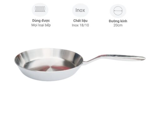 chảo inox 3 lớp liền thân kaiyo kip-3864 20cm