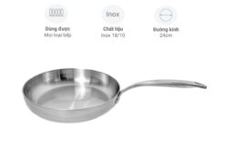 Chảo inox 3 lớp liền thân Kaiyo KIP-3871 24cm