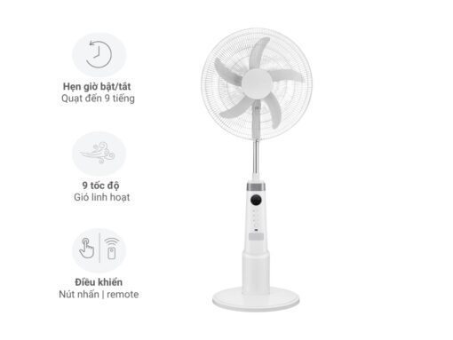 quạt sạc điện midea mfs180d0bpw