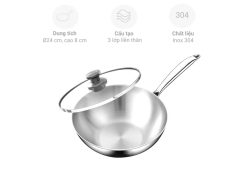 Chảo inox 3 lớp liền thân Kalite KWP2501