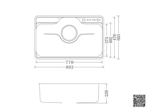 chậu inox nobinox liken nl725d
