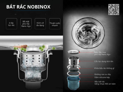 chậu inox nobinox lumia nj558b