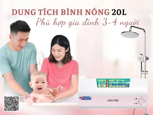 máy nước nóng livotec lwh-i20a25 (hồng pastel)