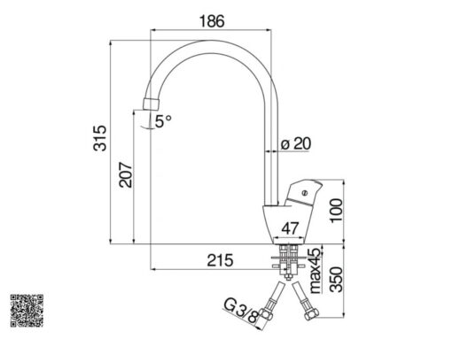 vòi rửa nobili blues nb188 (3)