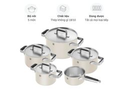 Bộ nồi inox Zwilling Pure 5 món (Kem)