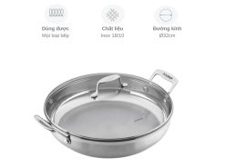 Chảo inox 3 lớp liền thân Scanpan Impact 32cm 71113200 (Vung kính)