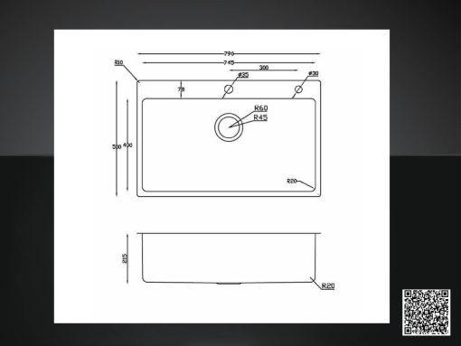 chậu inox konox turkey sink stelo 790 (4)