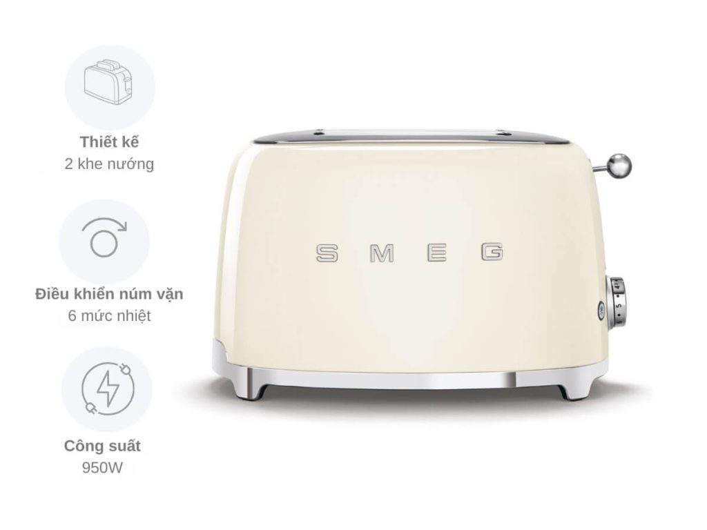 Máy nướng bánh mì Smeg TSF01CREU giá tốt tại Đà Nẵng
