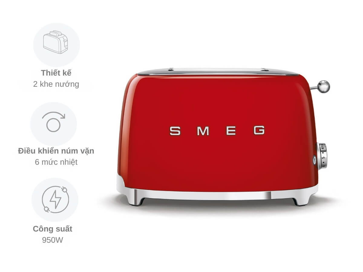 Máy nướng bánh mì Smeg TSF01RDEU