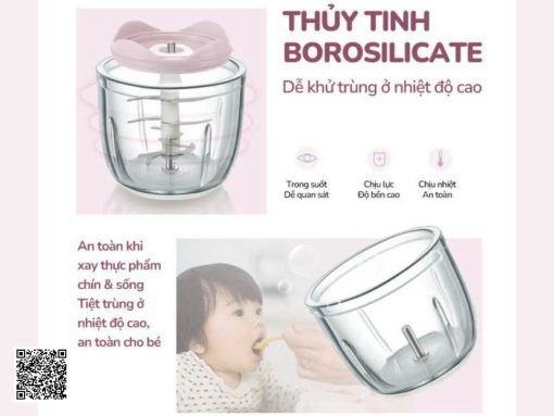 máy xay ăn dặm bear gr-b03v8 (hồng) (4)